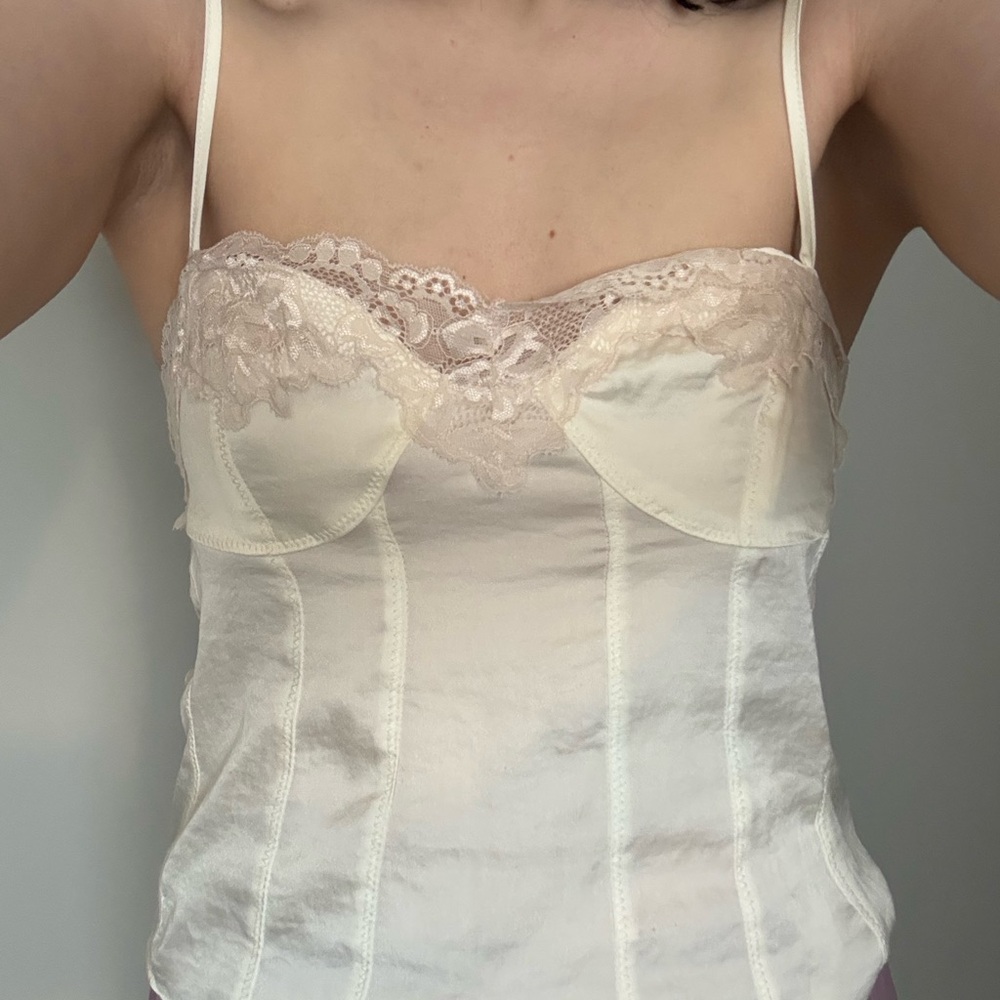 Free People Intimately Cream Lace Bustier Top